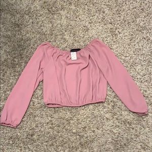 Pink Off the Shoulder Crop Top